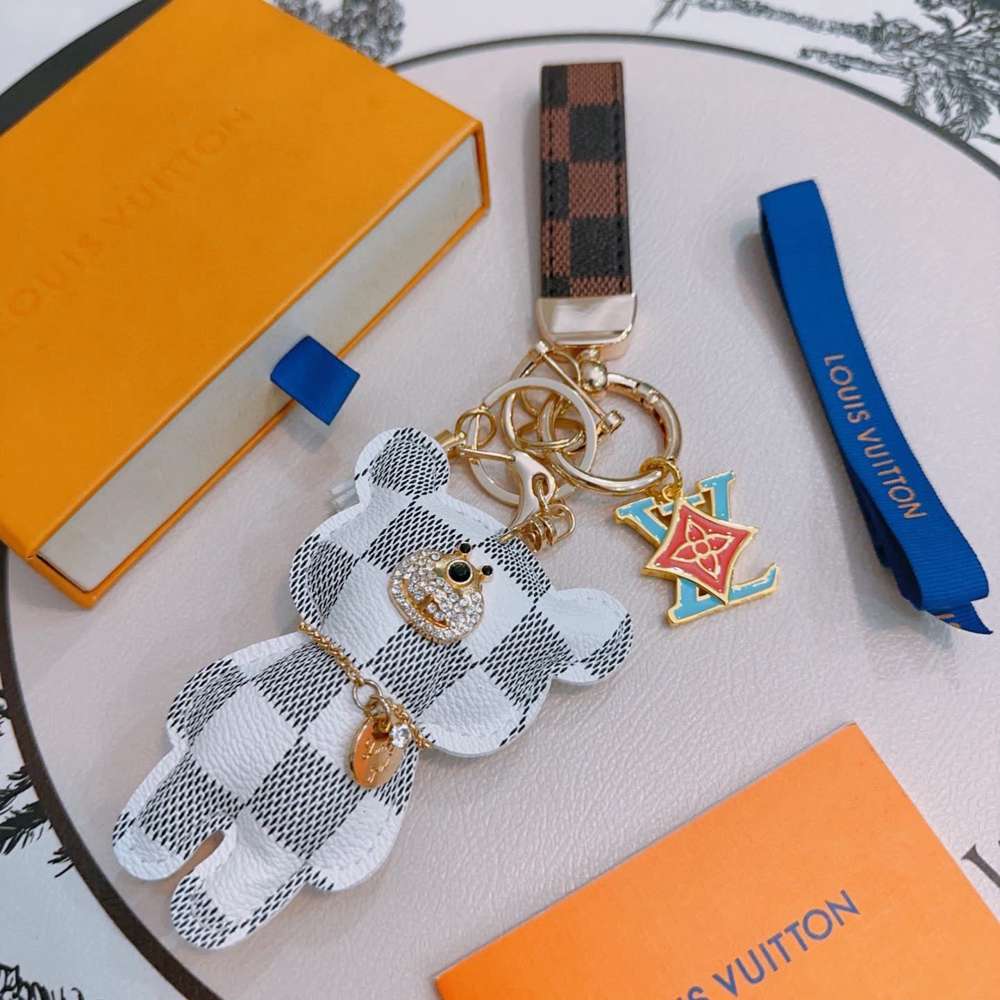 Louis Vuitton Keychain with Bear Charm